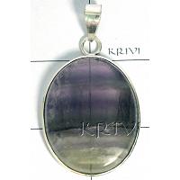 KPLLKT165 Exclusive White Metal Flourite Pendant