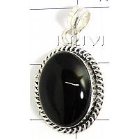 KPLLKT186 White Metal Jewelry Black Onyx Pendant