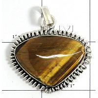 KPLLKT187 German Silver Tiger Eye Gemstone Pendant
