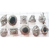 KWKSKR003 Lot of 10 large rings with stones and intricate carving