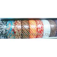 KWKTKR002 Pack of 6 acrylic bracelets with fabric work